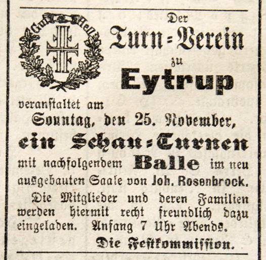 Hoyaer Wochenblatt vom 22.11.1900
