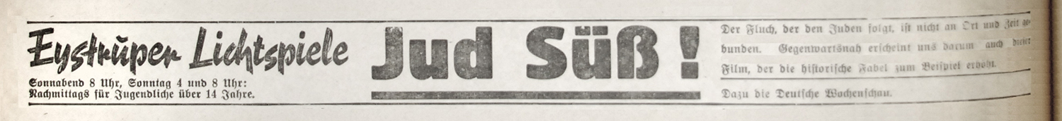 Anzeige im Hoyaer Wochenblatt vom 20.12.1940