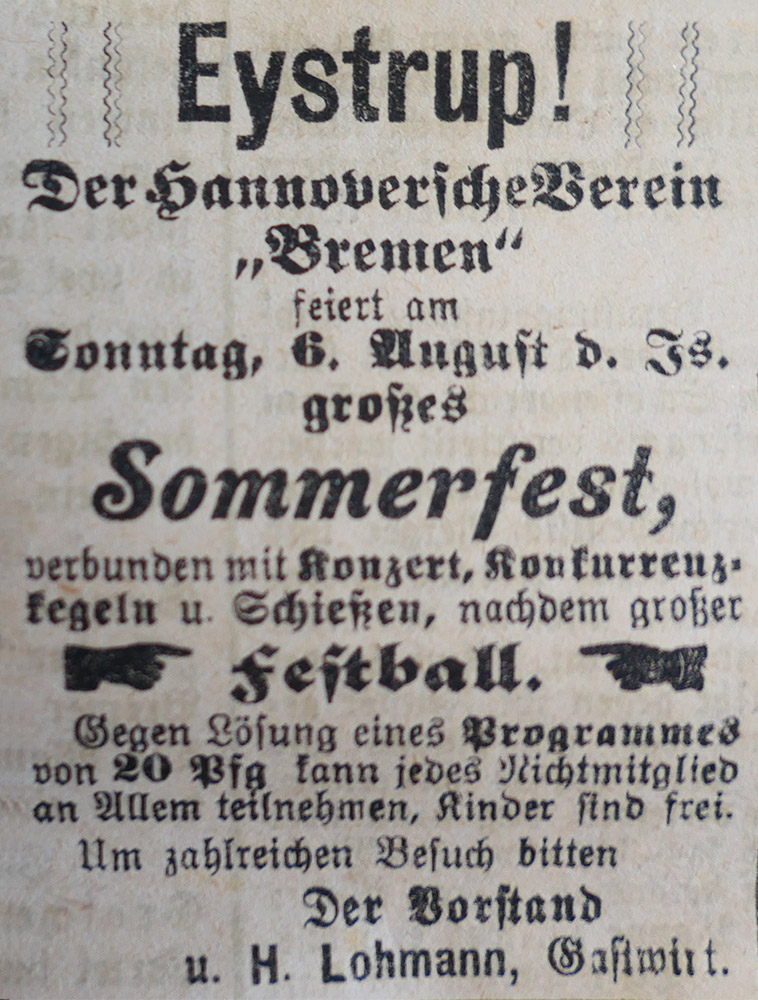 Hoyaer Wochenblatt vom 05.07.1903