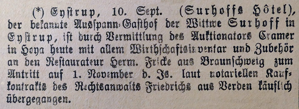 Hoyaer Wochenblatt vom 01.08.1902